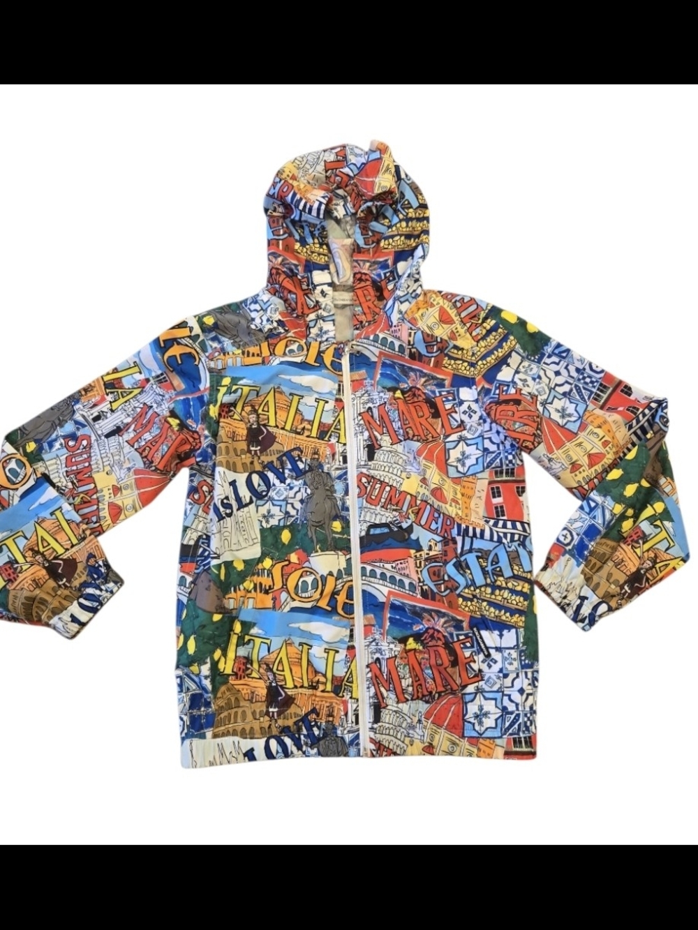 Dolce & Gabbana boys' zip-up hooded top from the "Tour of Italy"  size 7/8